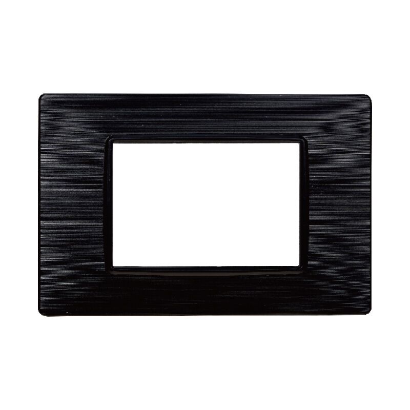 foto del prodotto ettroit placca serie starlight, 3 moduli, plastica satinata, nera, compatibile con serie vimar plana ev85314