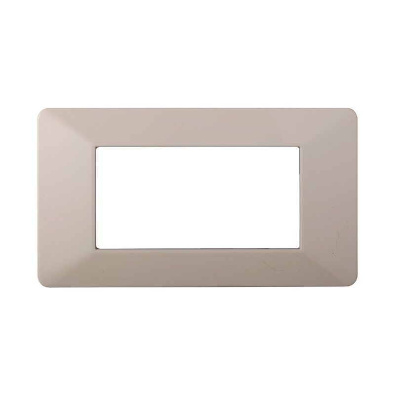 foto del prodotto ettroit placca serie starlight, 4 moduli, plastica, sabbia, compatibile con serie vimar plana ev83409