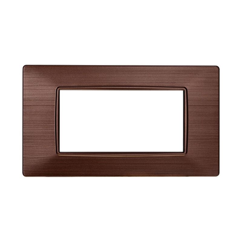 foto del prodotto ettroit placca serie starlight, 4 moduli, plastica satinata, bronzo, compatibile con serie vimar plana ev85410