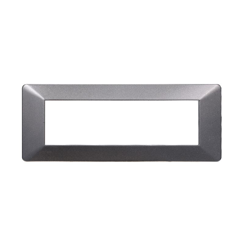 foto del prodotto ettroit placca serie starlight, 7 moduli, plastica, acciaio scuro, compatibile con serie vimar plana ev83707
