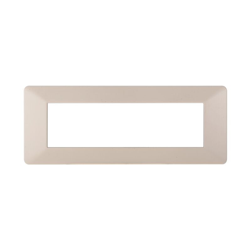 foto del prodotto ettroit placca serie starlight, 7 moduli, plastica, sabbia, compatibile con serie vimar plana ev83709