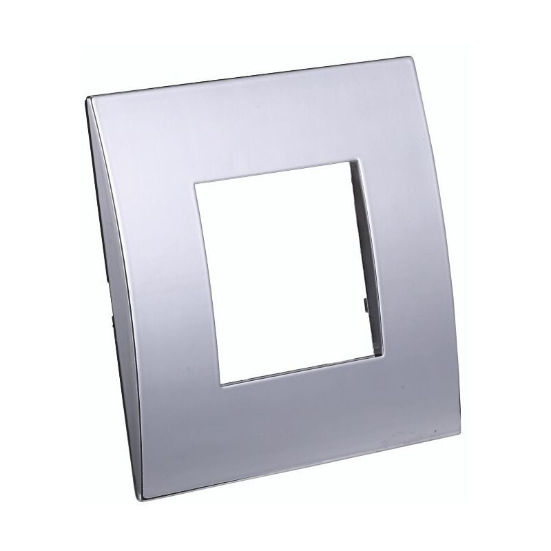 foto del prodotto ettroit placca serie venus, 2 moduli, plastica, cromato, compatibile con serie vimar ark va83213