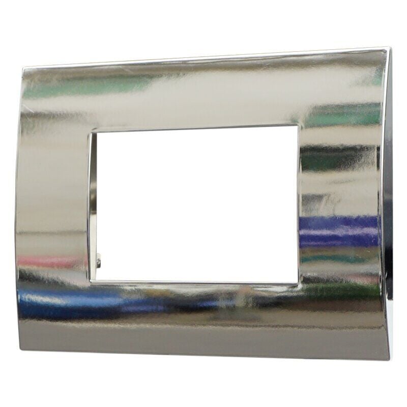 foto del prodotto ettroit placca serie venus, 3 moduli, plastica, cromato, compatibile con serie vimar ark va83313
