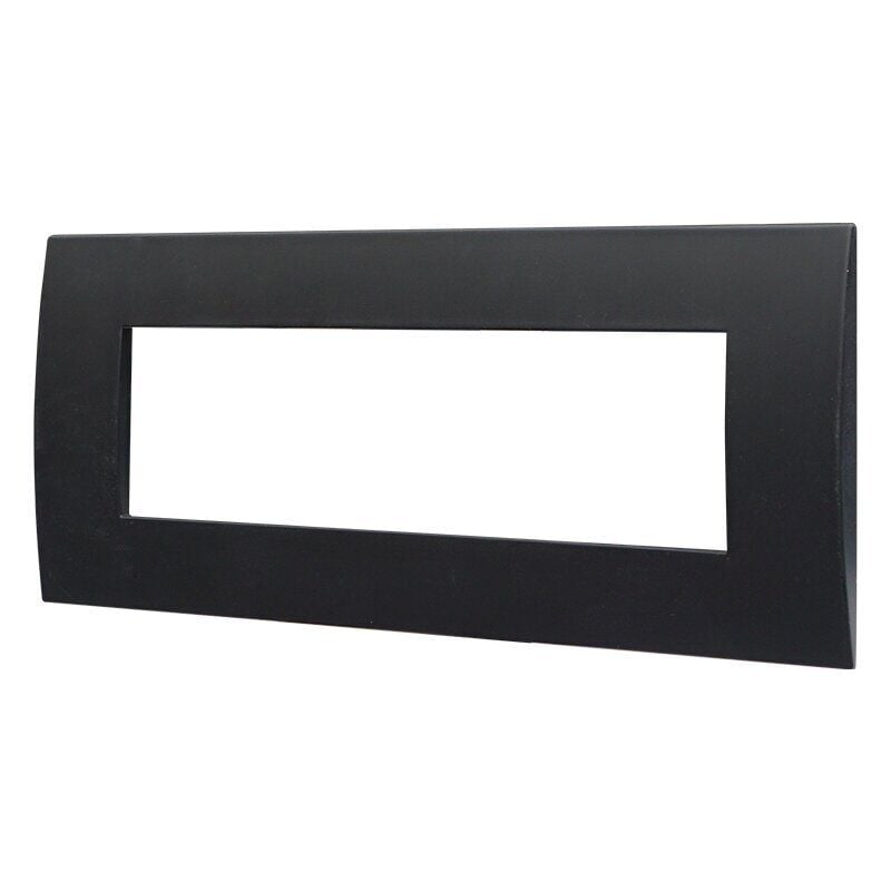 foto del prodotto ettroit placca serie venus, 7 moduli, plastica, nera, compatibile con serie vimar ark va83702