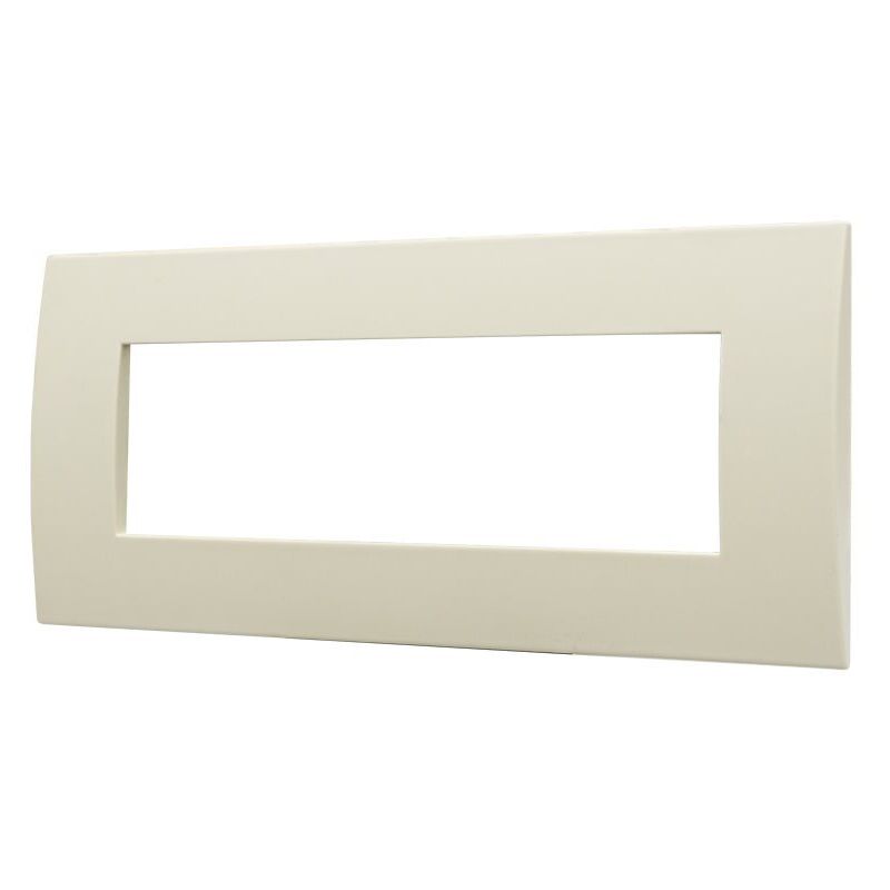 foto del prodotto ettroit placca serie venus, 7 moduli, plastica, sabbia, compatibile con serie vimar ark va83709