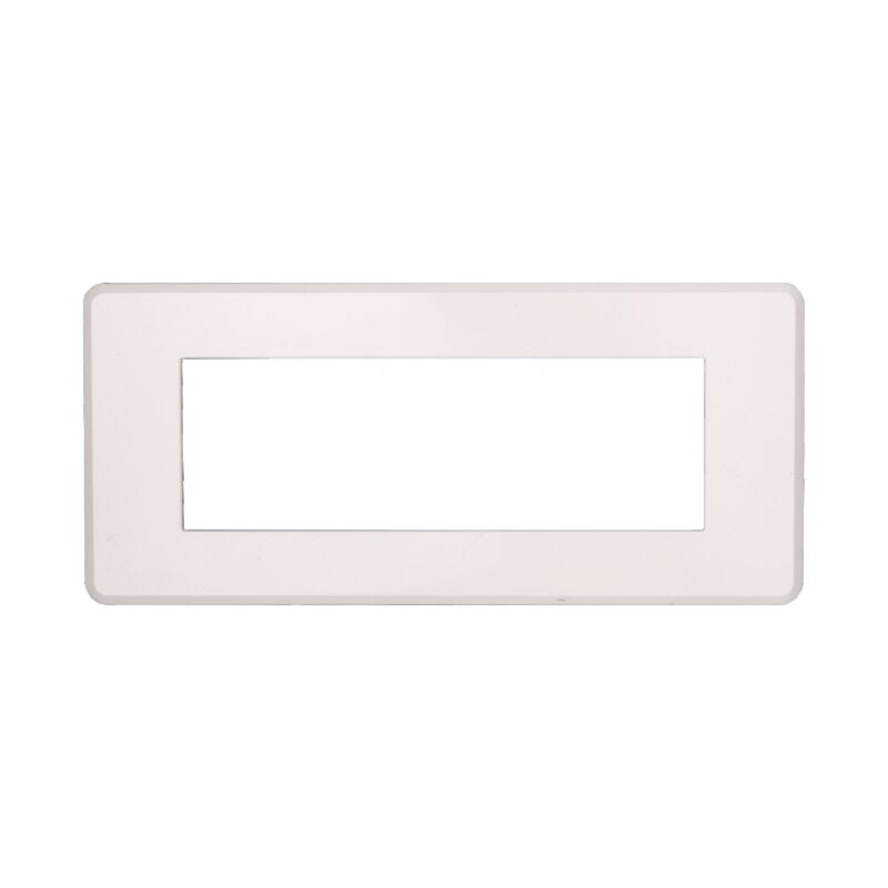 foto del prodotto ettroit placca slim, serie moon, 6 moduli, plastica, bianco, compatibile con serie bticino axolute air an87601