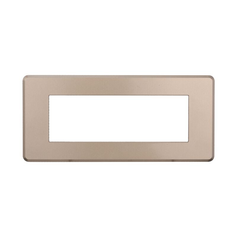 foto del prodotto ettroit placca slim, serie moon, 6 moduli, plastica, bronzo, compatibile con serie bticino axolute air an87610