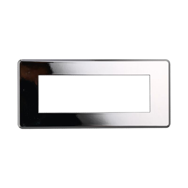 foto del prodotto ettroit placca slim, serie moon, 6 moduli, plastica, cromato, compatibile con serie bticino axolute air an87613