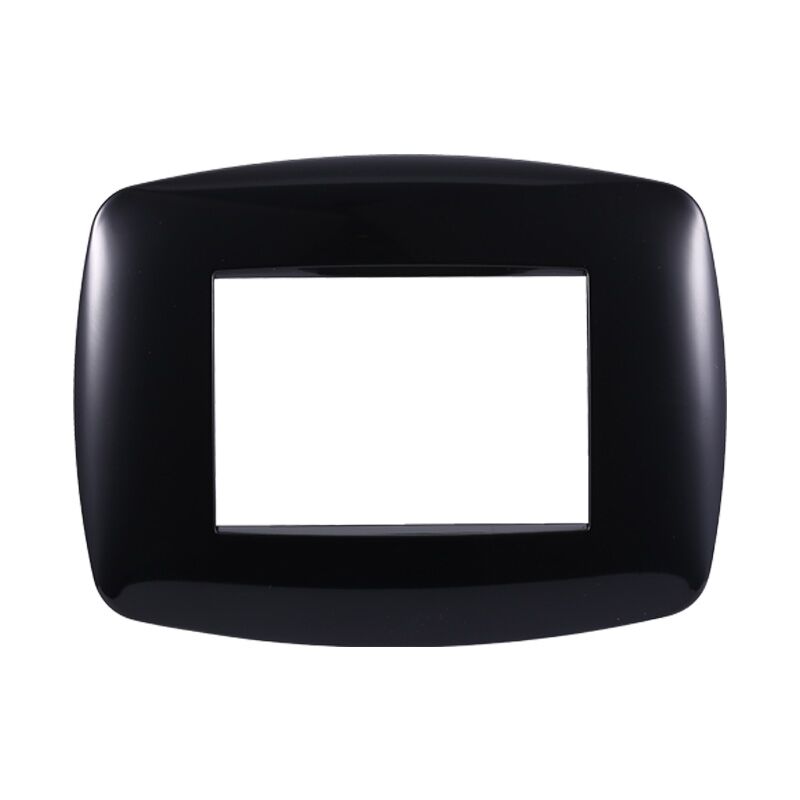 foto del prodotto ettroit placca slim serie space, 3 moduli, plastica, nero, compatibile con serie bticino living ln87302