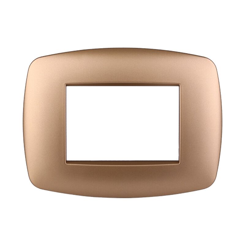 foto del prodotto ettroit placca slim serie space, 3 moduli, plastica, oro, compatibile con serie bticino living ln87311