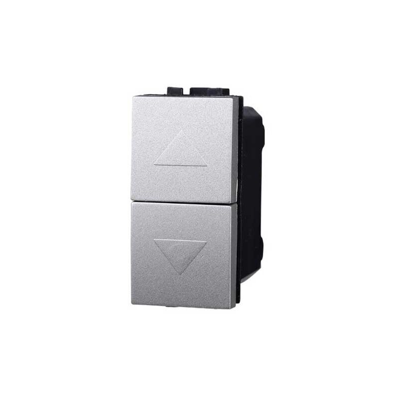 foto del prodotto ettroit pulsante doppio 1p 1p no saliscendi compatibile bticino livinglight colore tech grigio lg1202