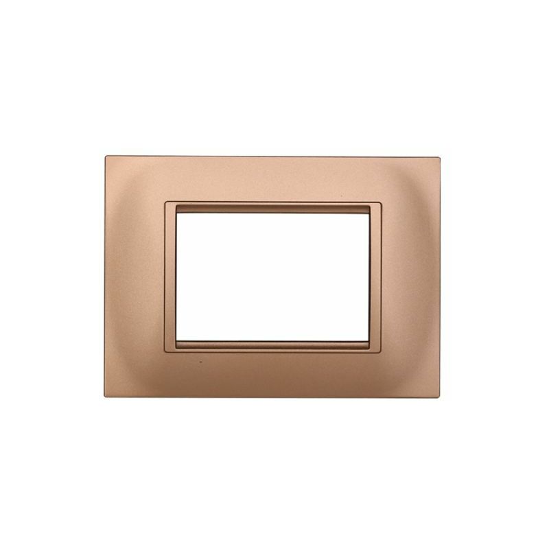 foto del prodotto ettroit serie space placca 503 3p moduli quadra oro satinato compatibile living ln89311