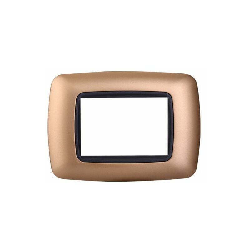 foto del prodotto ettroit serie space placca 503 3p moduli tonda oro satinato compatibile living ln88311