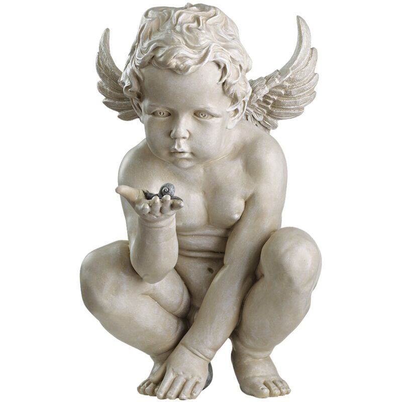 foto del prodotto eu4360 statua cherubino i misteri della vita, off bianco, 29x23x38 cm design toscano