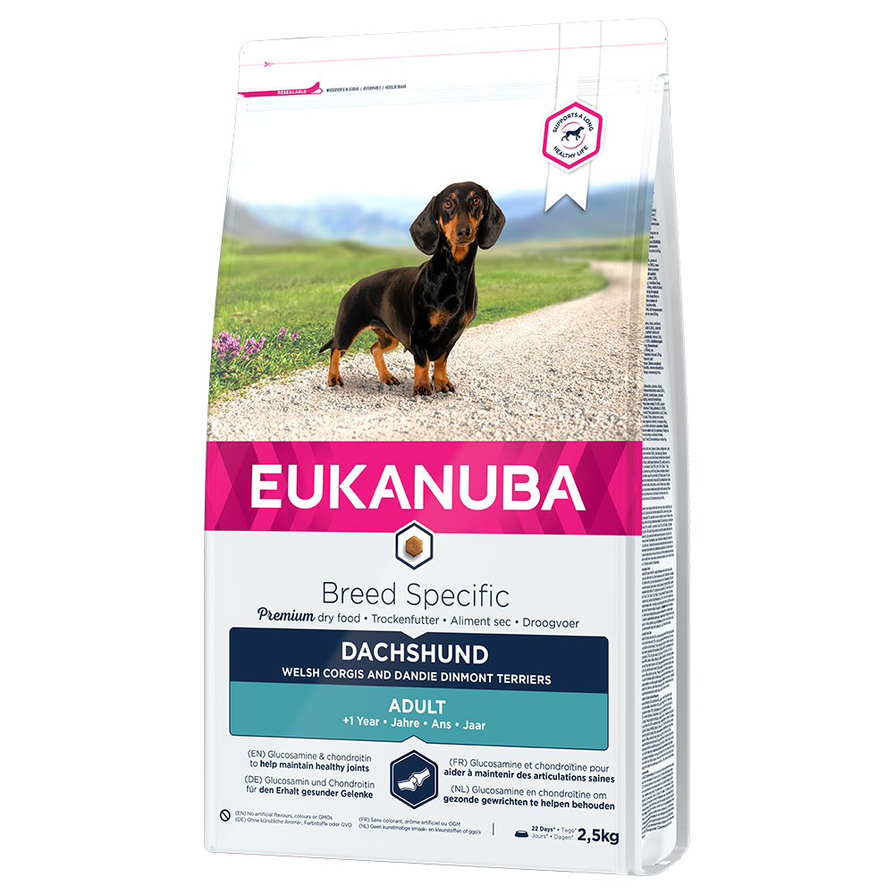 foto del prodotto eukanuba adult breed specific bassotto tedesco crocchette per cani 2,5 kg