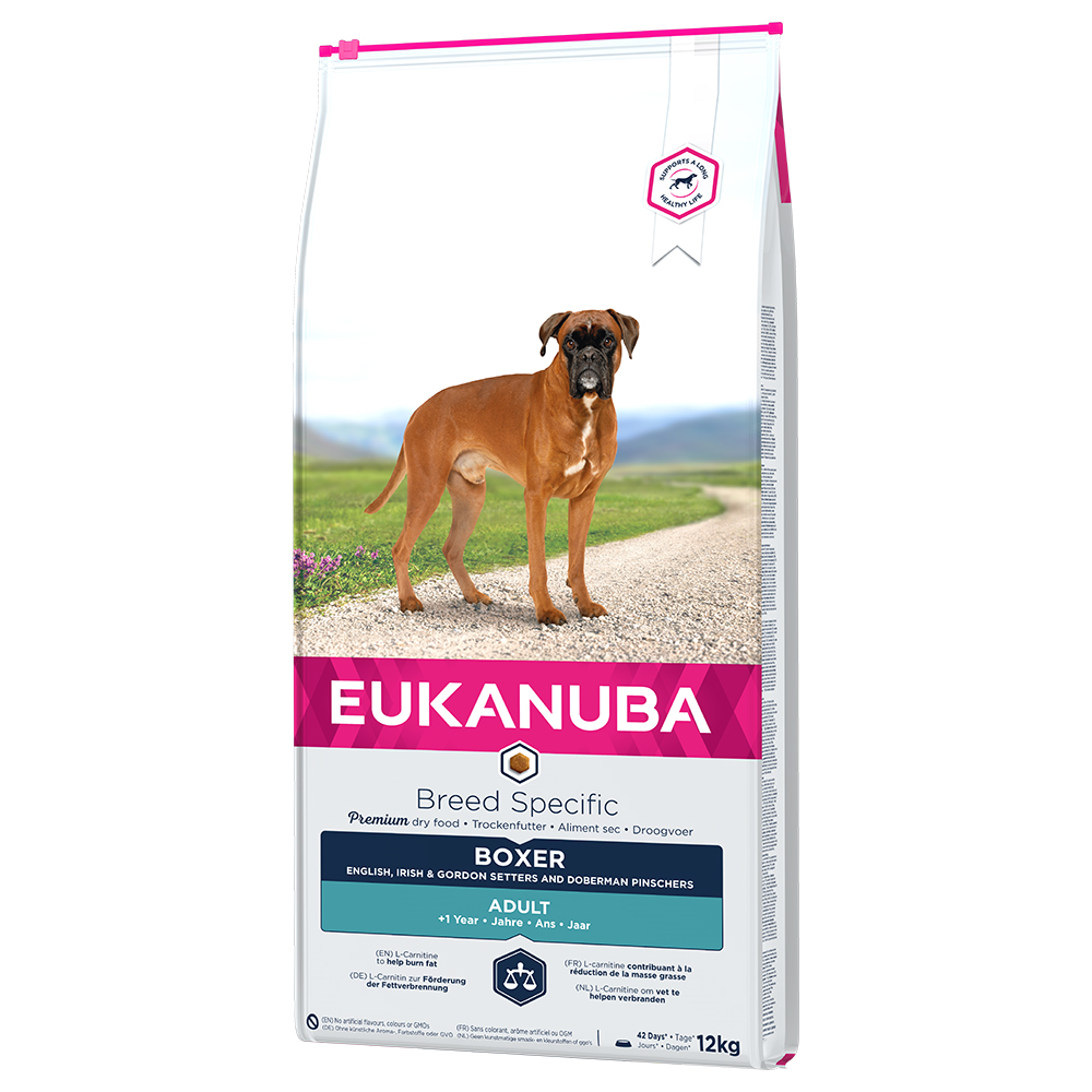 foto del prodotto eukanuba adult breed specific boxer crocchette per cani 12 kg