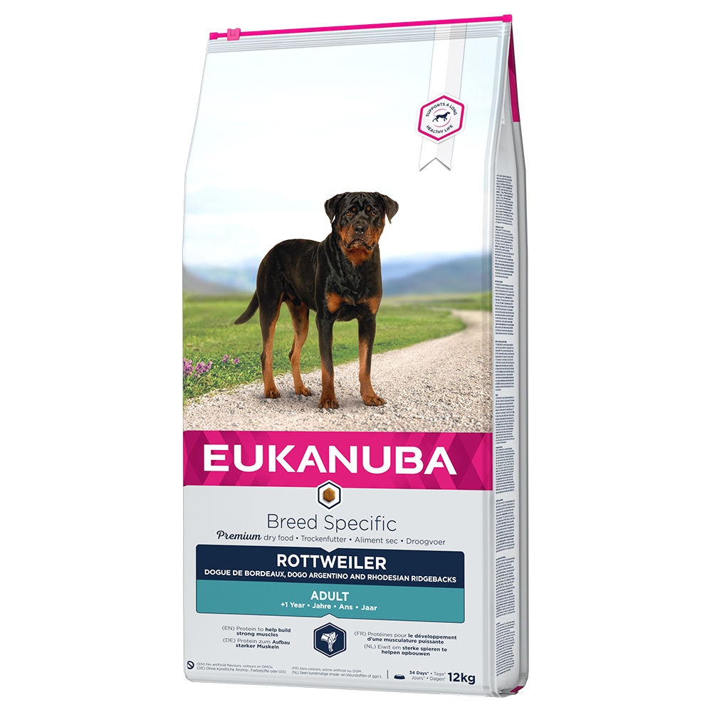 foto del prodotto eukanuba adult breed specific rottweiler crocchette per cani 12 kg