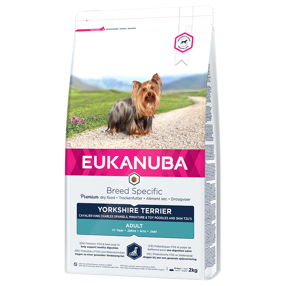 foto del prodotto eukanuba adult breed specific yorkshire terrier crocchette per cani 2 kg