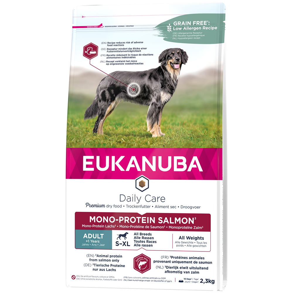 foto del prodotto eukanuba adult mono protein con salmone 2,3 kg