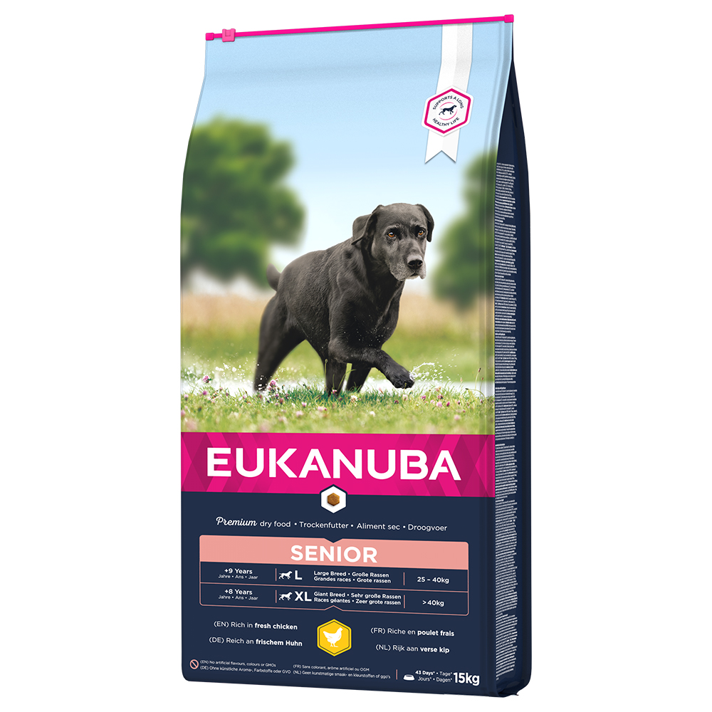 foto del prodotto eukanuba caring senior large breed pollo 15 kg