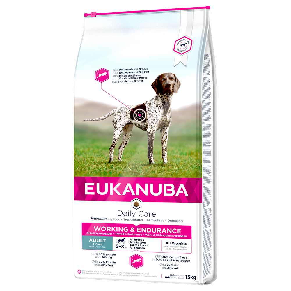 foto del prodotto eukanuba daily care working endurance adult crocchette per cani 15 kg