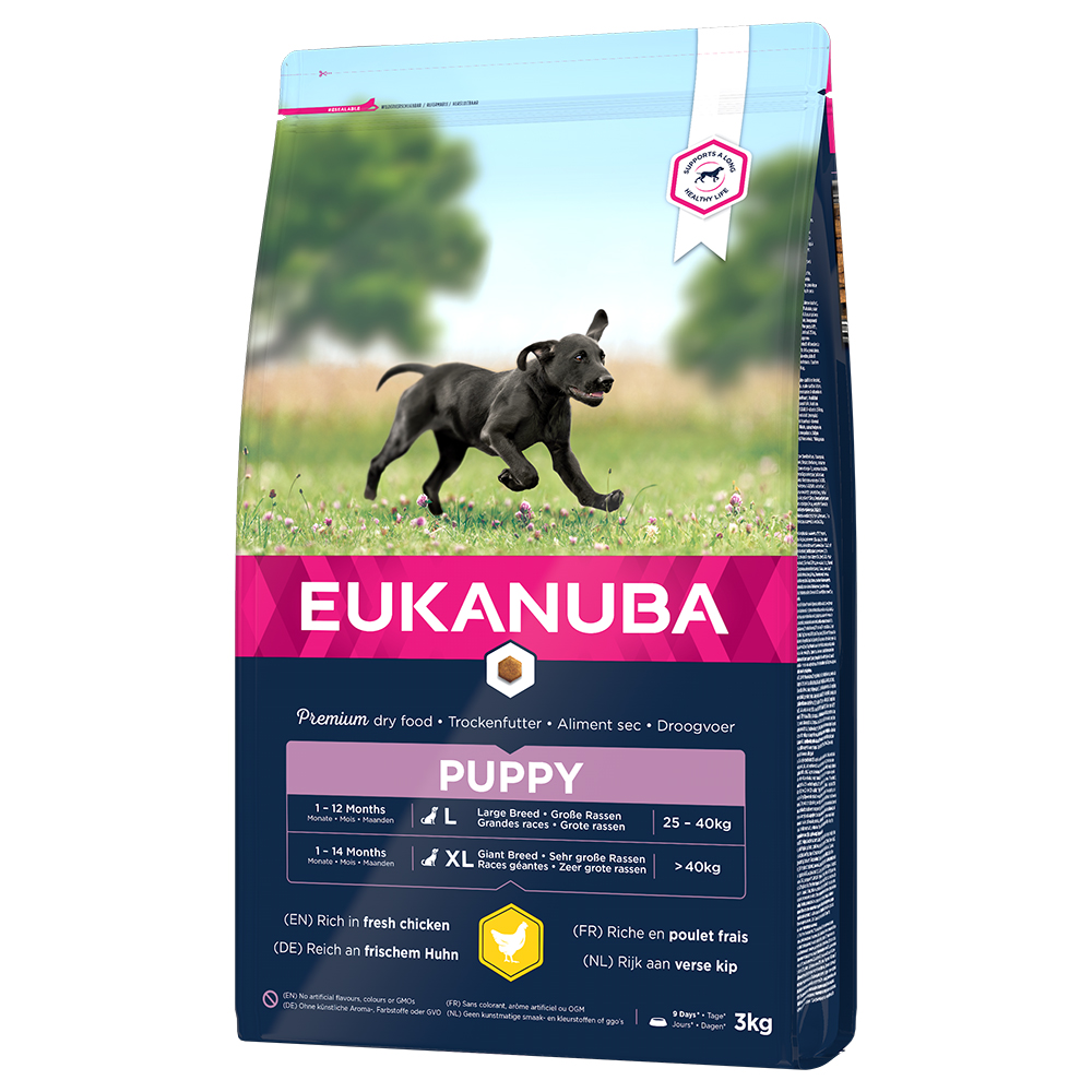 foto del prodotto eukanuba puppy large breed pollo 3 kg