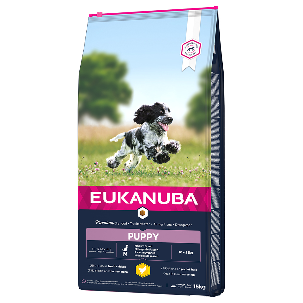 foto del prodotto eukanuba puppy medium breed pollo 15 kg