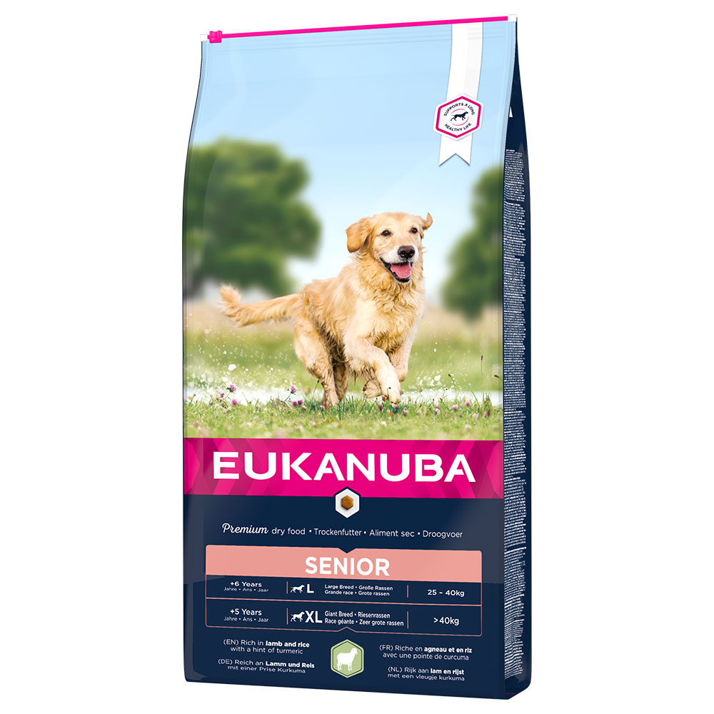 foto del prodotto eukanuba senior large giant breed agnello e riso 12 kg