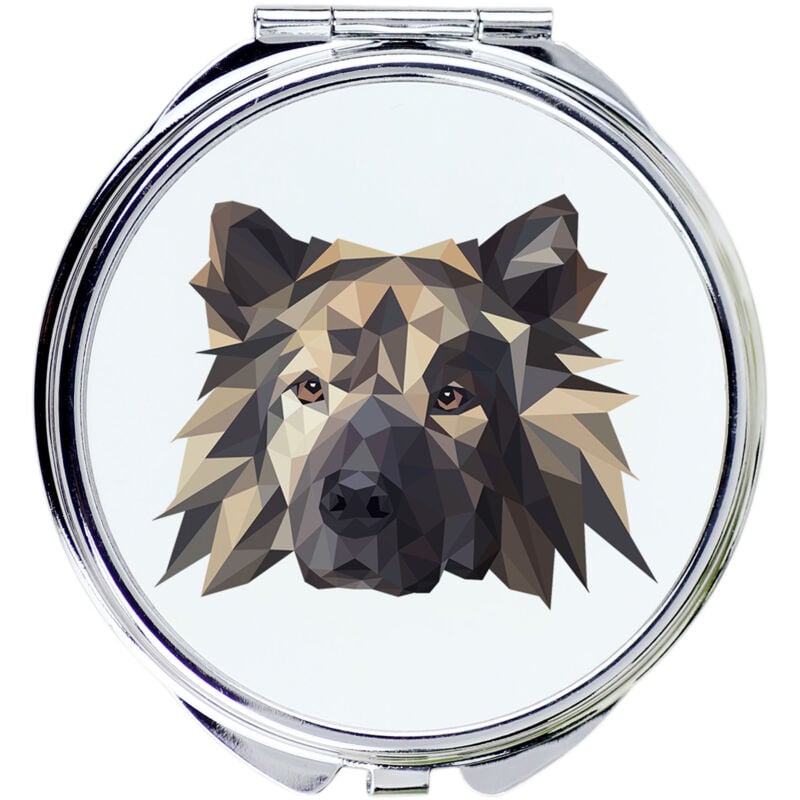 foto del prodotto eurasier, eurasiatico uno specchio con una foto e un iscrizione geometrica di art dog