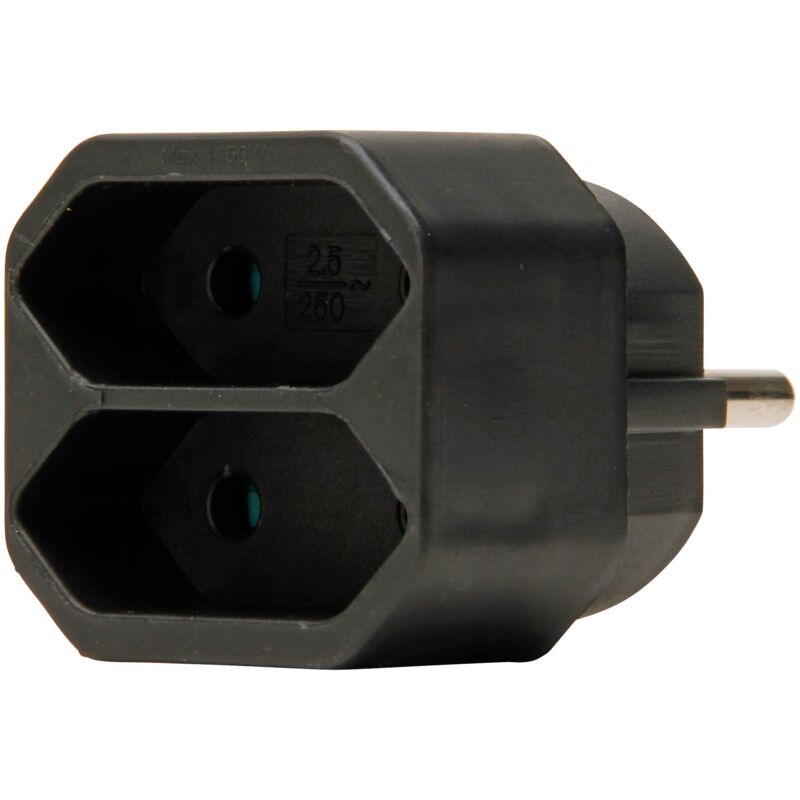 foto del prodotto euro 174105004 adattatore a 2 scomparti, 1 pezzo, colore nero kopp