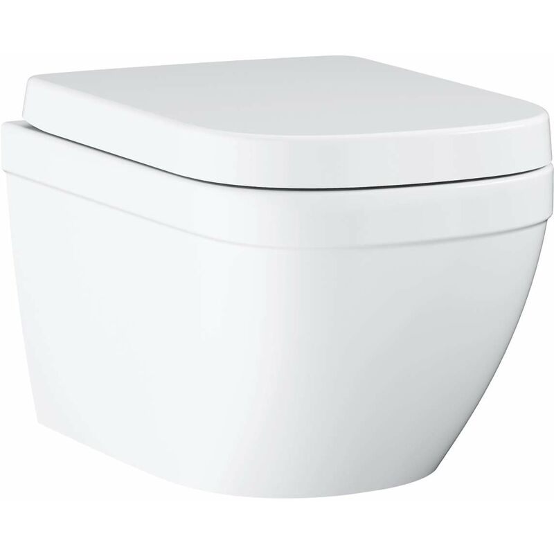 foto del prodotto euro ceramic wc sospeso con copriwater softclose, rimless, triple vortex, bianco alpino 39693000 grohe