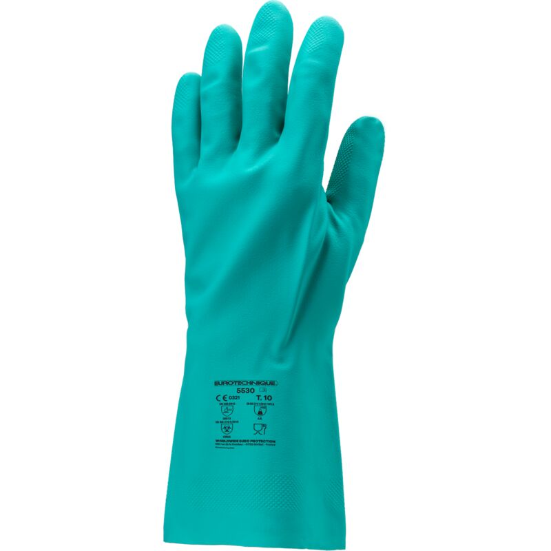 foto del prodotto euro protection confezione da 10 guanti in nitrile plus 5500 verde spessore 0 46 mm taglia 9