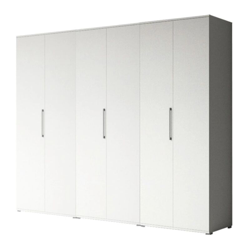 foto del prodotto eurobrico armadio bianco a 6 ante, 240x52x207 cm