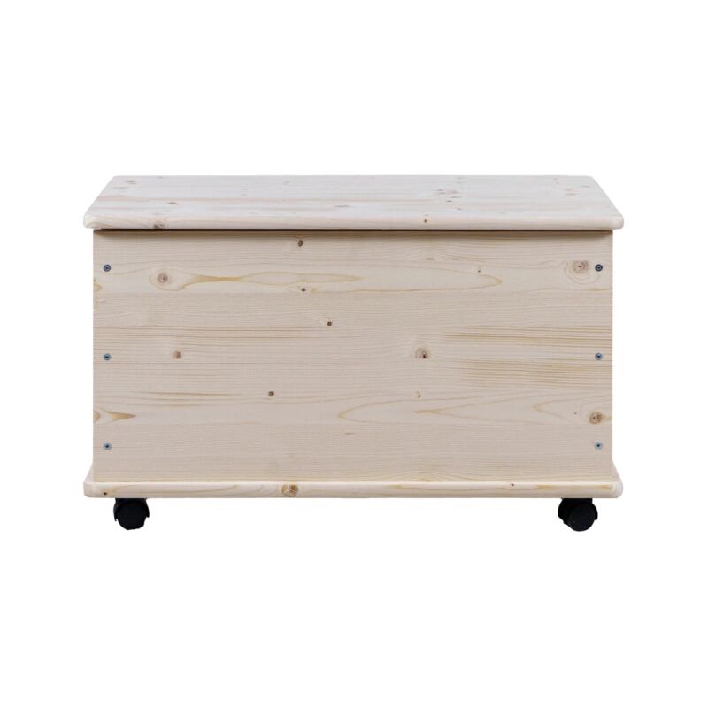 foto del prodotto eurobrico baule portatutto in legno con ruote con capacit 70 litri, 73x40x42,5 cm
