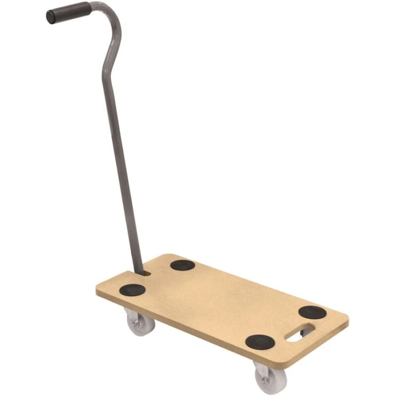 foto del prodotto eurobrico carrello trasporto pieghevole easy system con manico e ruote pivotanti in legno portata 200 kg 58x29x1,8 cm