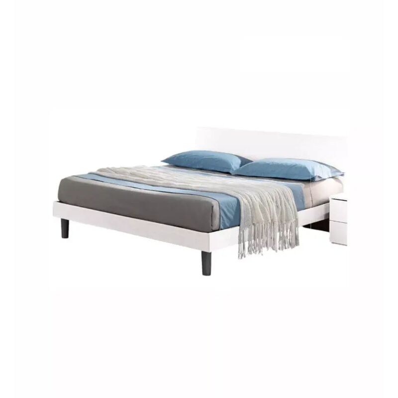 foto del prodotto eurobrico letto matrimoniale giotto bianco graffiato 170x193x87 cm