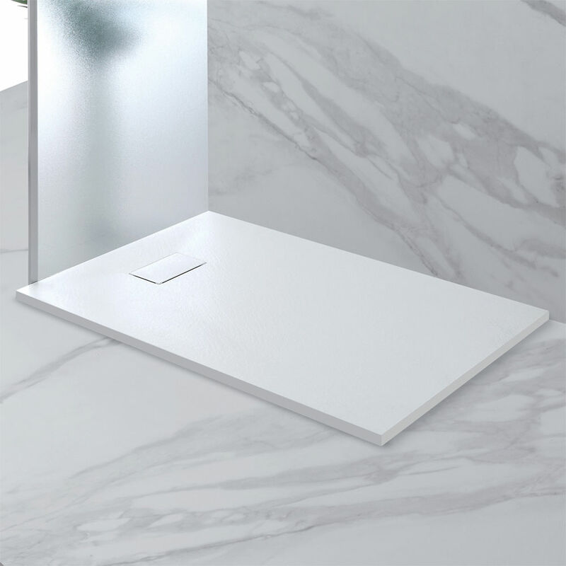 foto del prodotto eurobrico piatto doccia 140x70cm bianco in resina e fibre di vetro feridras
