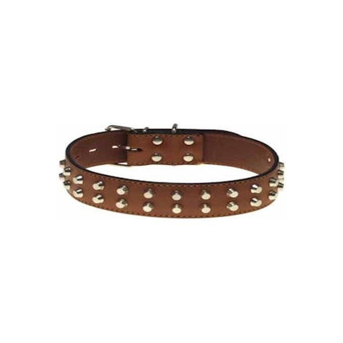 foto del prodotto eurocuoio collare cani cuoio borchie doppie mm 30 cm 60