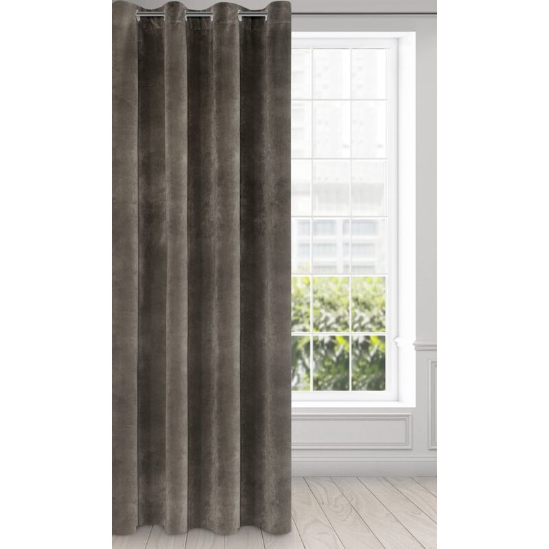 foto del prodotto eurofirany ria oscurante, occhielli 1 pz, tenda extra lunga, elegante, tinta unita, soggiorno, camera da letto, densit 290 g m , poliestere, grigio