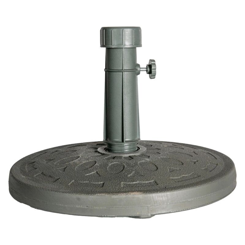 foto del prodotto eurogarden base per ombrellone rotonda in compound grigio scuro per palo 38 mm