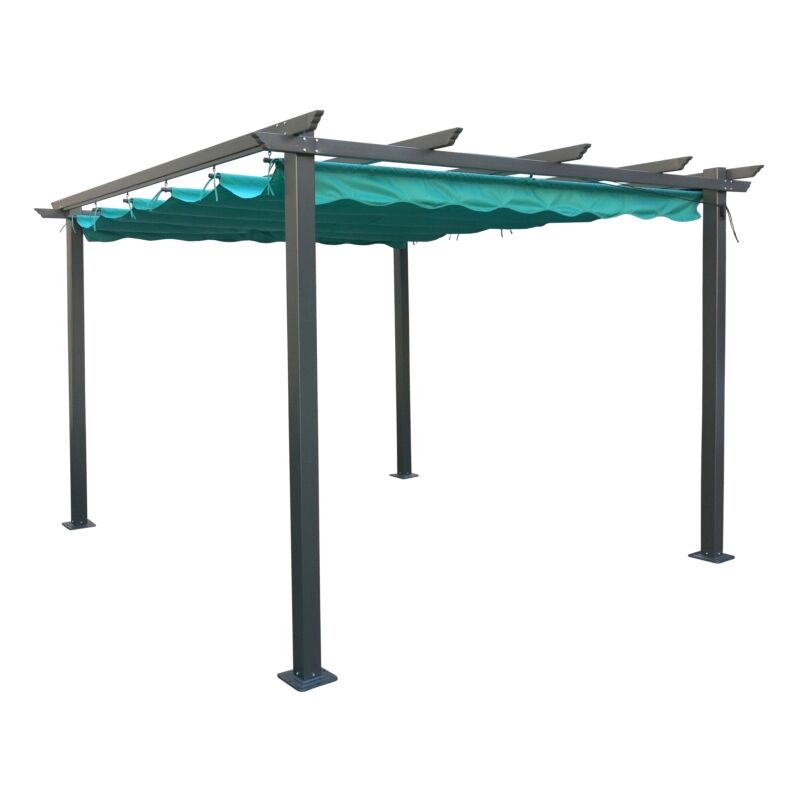foto del prodotto eurogarden gazebo pergola da esterno daiana in acciaio verde 3x3 m