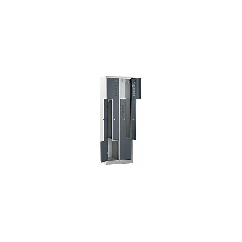 foto del prodotto eurokraft basic armadietto a z amsterdam 2 scomparti grigio