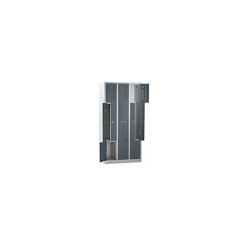 foto del prodotto eurokraft basic armadietto a z amsterdam 3 scomparti grigio