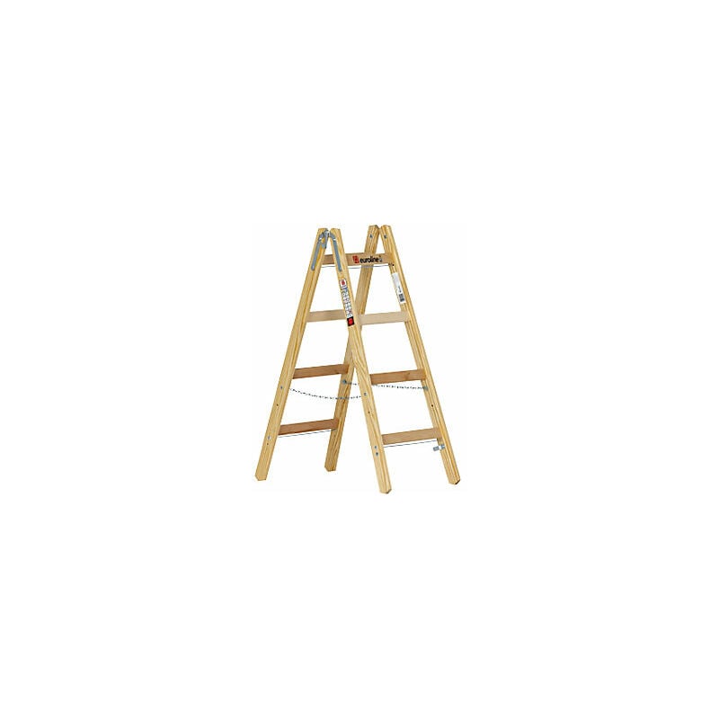 foto del prodotto euroline scala a libro con pioli in legno con gancio per