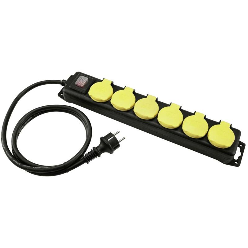 foto del prodotto eurolite 30240158 multipresa con interruttore nero, giallo schuko 1 pz.