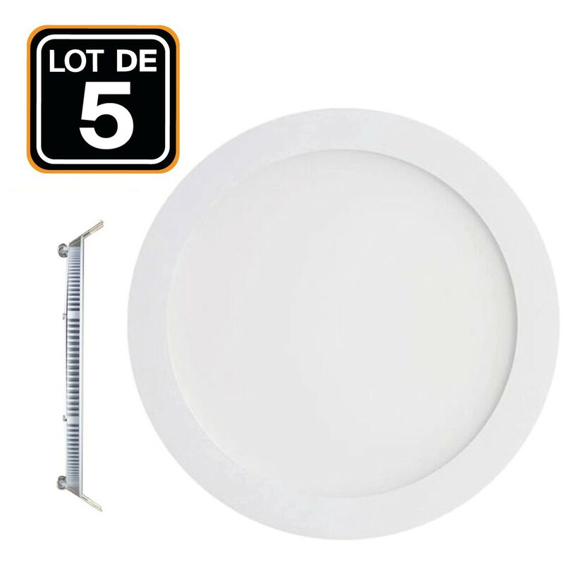 foto del prodotto europalamp 5 x 3w led faretto da incasso extra rotondo bianco caldo 3000k