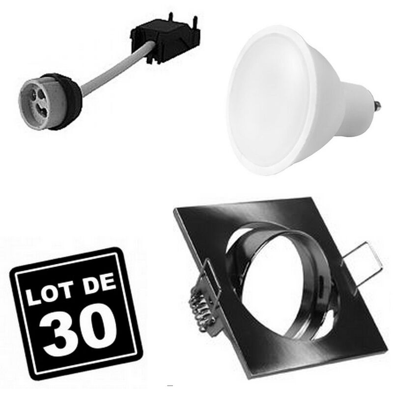foto del prodotto europalamp lotto di 30. illuminazione da incasso per interni 5w 6000k luce fredda. gu10 led anello da incasso regolabile e inclinabile lampadina