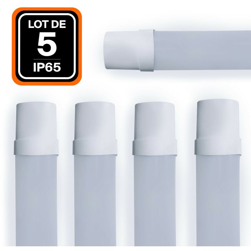 foto del prodotto europalamp lotto di 5. tubo led 36w 4000k luce neutra. led striscia led smd impermeabile