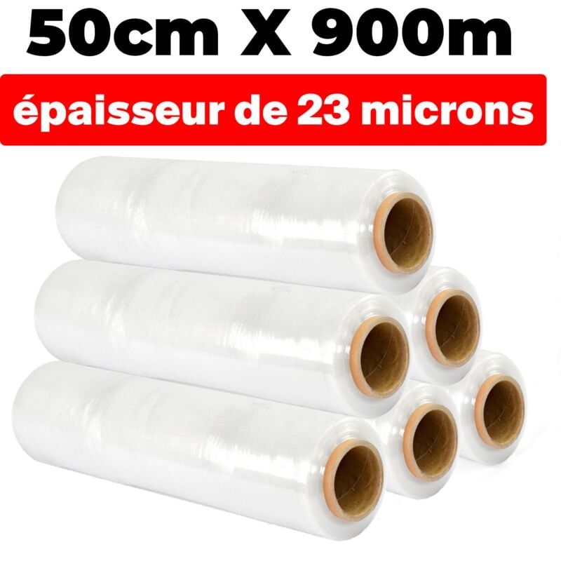 foto del prodotto europalamp lotto di 6 rotoli pellicolo trasparente 50cmx900m e spessore di 23 micron 