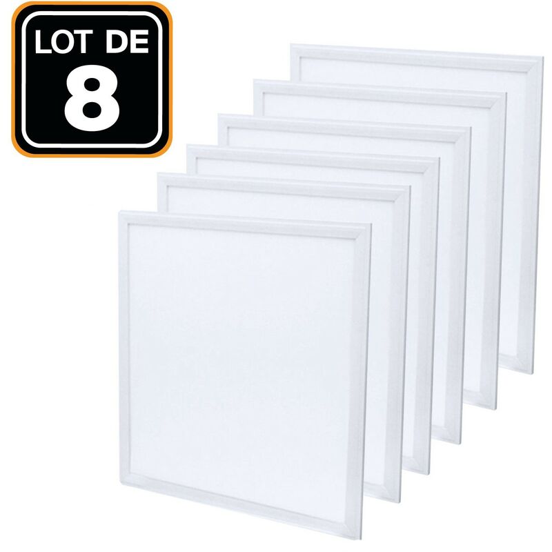 foto del prodotto europalamp lotto di 8. pannello led 40w 6000k luce fredda. led chip led smd epistar. ugr 17. alta luminosit . pannello led slimline extra piatto.